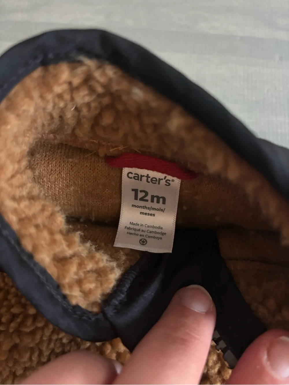 Carter's Brown Sherpa-Lined Jacket with Black Trim